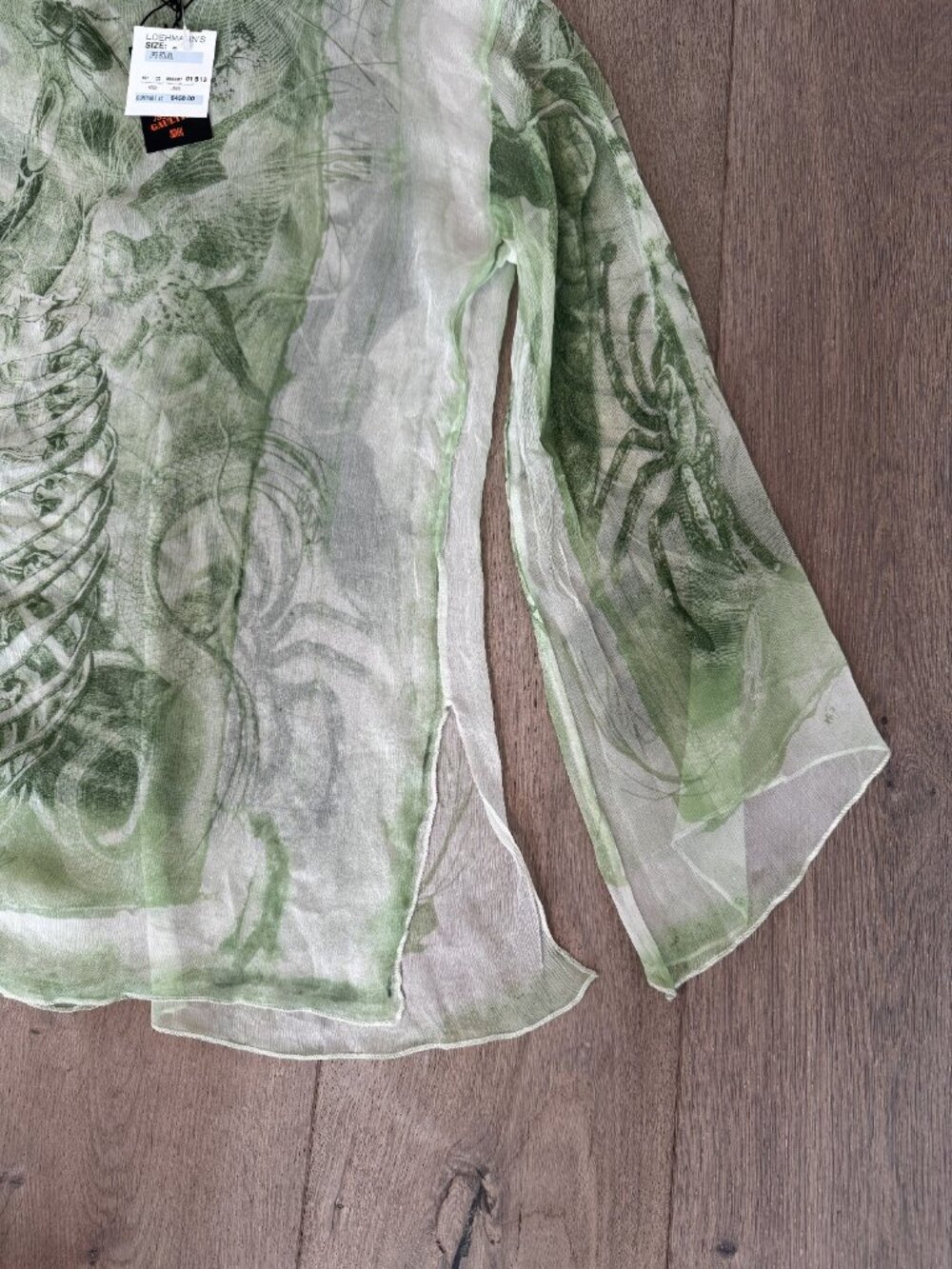 NWT Jean Paul Gaultier Soleil Silk Tunic Blouse Green Size M Vintage 2000s Y2K - Picture 7 of 14